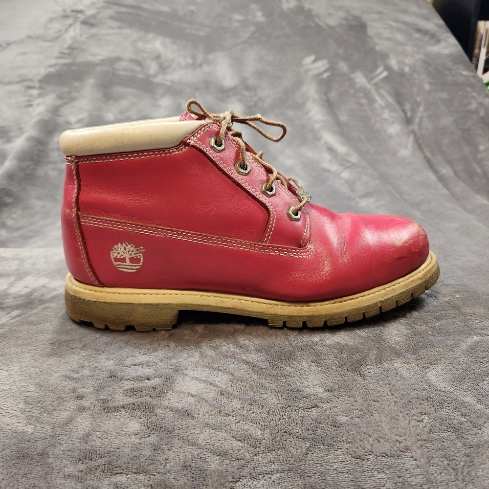 Timberland Boots Womens 10 Pink Nellie Waterproof Chukka Leather 22319 7540